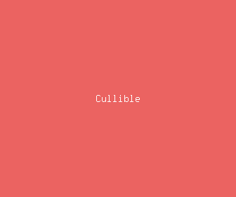 cullible meaning, definitions, synonyms
