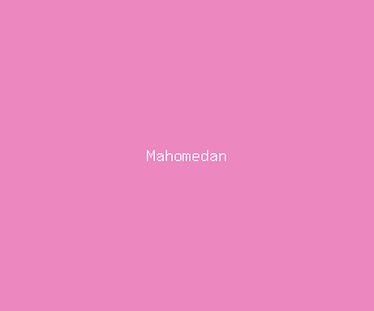 mahomedan meaning, definitions, synonyms