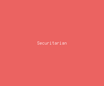 securitarian meaning, definitions, synonyms