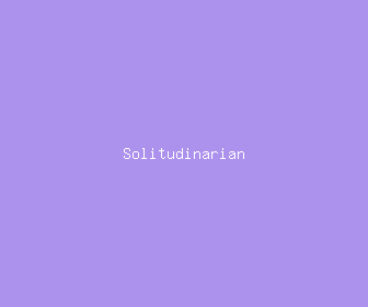 solitudinarian meaning, definitions, synonyms